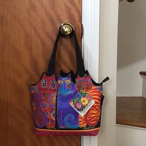 Laurel Burch Indigo Cat Medium Canvas Tote